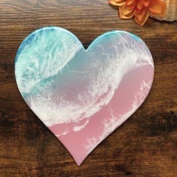 Heart Wall Art – Pink And Turquoise