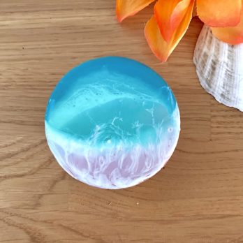 Pink Beach And Turquoise Waves Pocket Mirror