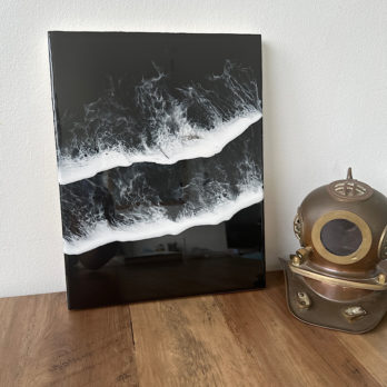 Black stormy nordic shore – ocean wall art