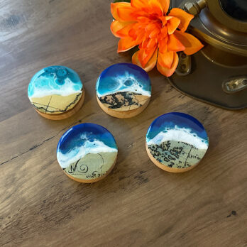 Blue Ocean And Old Map Magnetic Bottle Openers